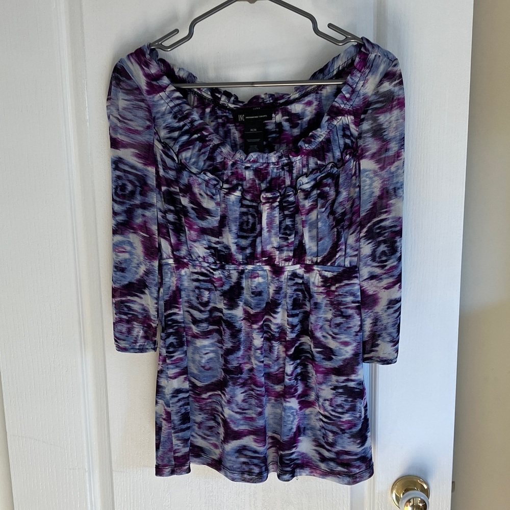 INC International Concepts Multicolor Patterned Top